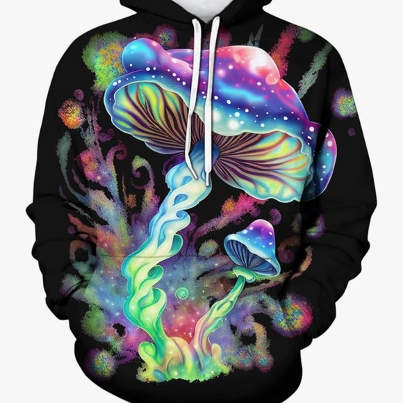 Other - Colorful Mushroom Graphic Hoodie